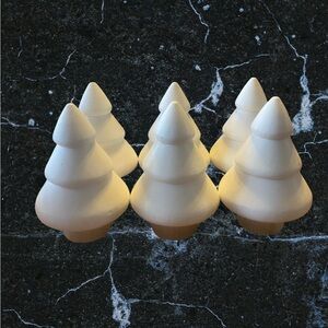 Set of White Wood Christmas Trees